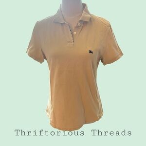 Burberry Women's Beige Button Down Polo Shirt
